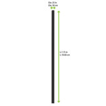 Durable Full Black Paper Straws - Unwrapped D:0.23in L:7.75in - 25 pcs Durable Full Black Paper Straws - Unwrapped D:0.23in L:7.75in - 25 pcs